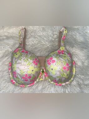 Victoria's Secret Pink, Yellow & Green Floral T-Shirt Bra